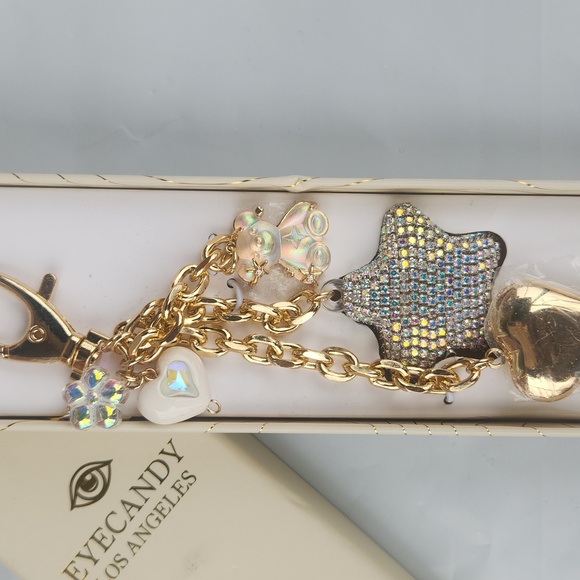 Eye Candy Los Angeles Bag Charm & Key Ring NIB - Picture 2 of 3